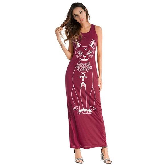 Dresses & Skirts - Egyptian Cat RED Tank Knit Dress Sz L NWT